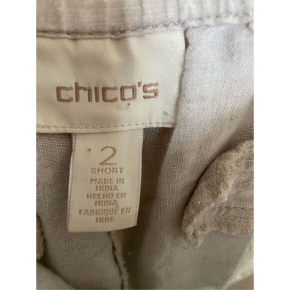 Chicos women’s Tan/Sand linen front pocket pants size 2/medium - Picture 5 of 5
